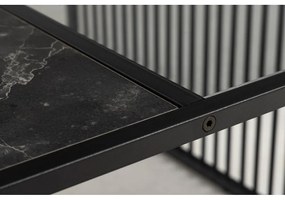 Čierny konferenčný stolík so sklenenou doskou 80x80 cm Strington – Actona