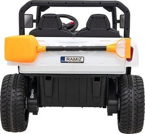 Ramiz Auto Pick-Up Speed 900 pre deti Biele + pohon 4x4 + pohyblivá pumpa + batožinový priestor + diaľkové ovládanie + lopata + LED audio