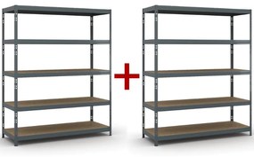 Policový regál 1+1 ZADARMO, 1966x1600x600 mm, nosnosť 350 kg