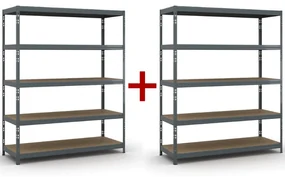 Policový regál 1+1 ZADARMO, 1966x1600x600 mm, nosnosť 350 kg