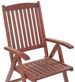 Záhradná rozkladacia stolička z akáciového dreva tmavohnedá TOSCANA Beliani