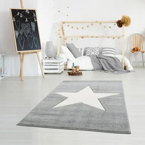 Koberec Happy Rugs SHOOTINGSTAR strieborno-sivý / biely