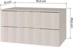 Závesná skrinka pod umývadlo Omi 80 cm kašmírová/zlatá