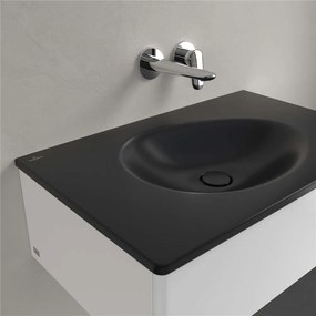 VILLEROY &amp; BOCH Antao umývadlo na skrinku bez otvoru, bez prepadu, 800 x 500 mm, Pure Black, s povrchom CeramicPlus, 4A7583R7