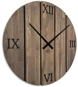 Dekorstudio Drevené hodiny na stenu Solid OAK hnedé 80cm