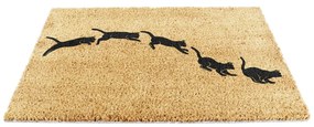 Rohožka z kokosového vlákna 60x90 cm Jumping Cats – Artsy Doormats