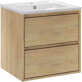 Závěsná skříňka Viola Lava se zápustným umyvadlem 50 cm dub cremona