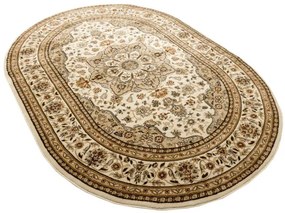 Koberec Super Rose 3792A Ornament kvety, krémový / béžový ovál