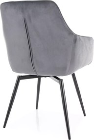 SI Služba Velvet Chair sivý