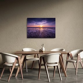 Sklenený obraz pláže - západ slnka (70x50 cm)