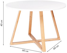 Moderný škandinávsky konferenčný stolík 60 cm Bambus