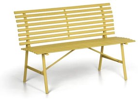 Kovová záhradná lavička SPRING, žltá