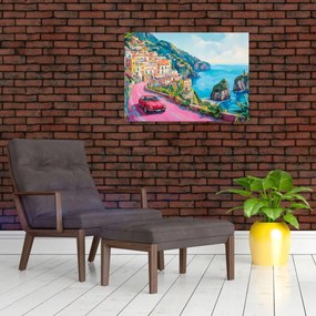 Obraz - Ružová cesta na pobreží (70x50 cm)