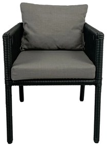 Sivá záhradná jedálenská súprava z umelého ratanu pre 6 Vera 2 – Floriane Garden