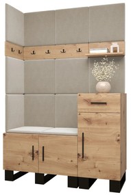 Predsieňová zostava Amanda 10 (dub artisan + béžová). Vlastná spoľahlivá doprava až k Vám domov. 1085938