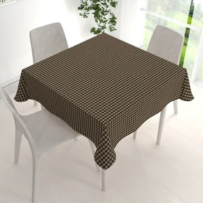 Biante Bavlnený štvorcový obrus Olivia OL-019 Hnedo-béžová kocka malá 70x70 cm