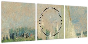 Obraz - Auguste Renoir, Regatta at Argenteuil, reprodukcia (s hodinami) (90x30 cm)