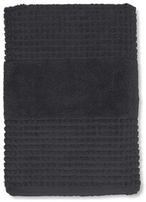 Tmavosivá froté osuška z Bio bavlny 70x140 cm Check – JUNA