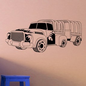 Veselá Stena Samolepka na stenu na stenu Detský nákladiačik Farba: černá