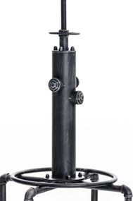 Kovový barový stôl Lumo v industriálnom štýle - v79-100 x Ø50 cm - Strieborná