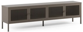 Sivý kovový TV stolík 160x50x35 cm Fayna – Marckeric