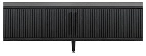 Čierny TV stolík v dekore duba 178x50x40 cm Rove – Woodman