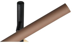 Čierna LED stojacia lampa s kovovým tienidlom (výška 150 cm) Fiato – Trio