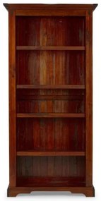 furniture-nabytek.cz - Masívna knižnica Catana z borovicového dreva, lakovaná, hnedá – 97×38×200 cm