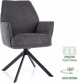 SI Stolička Hugo Brego tmavo šedá