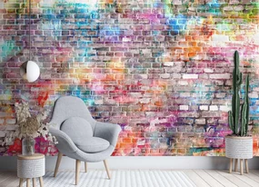 Gario Fototapeta Farebná tehlová stena Materiál: Vliesová, Rozmery: 350 x 245 cm