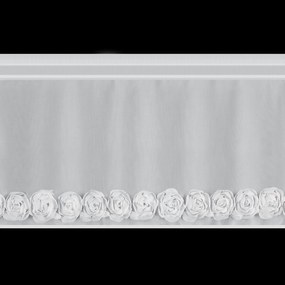 KRÁTKA ZÁCLONA NA PÁSKE EVA MINGE ROSES10 150X40 CM BIELA