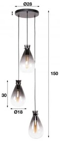 Luster 71-02 3L Nugget shade  - Komfort-nábytok