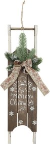Závesné vintage sane z borovicového dreva Merry Christmas – 10*4*50 cm