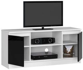 Stolík pod TV RTV 120 2D 1P čierny, lesk