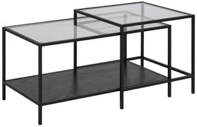 Actona Konferenčný stolík Seaford (2 ks) - číra / čierna