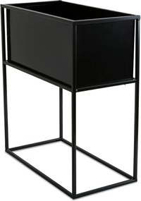 KOVOVÝ KVETINÁČ SO STOJANOM RECT 50X24X44 CM ČIERNA