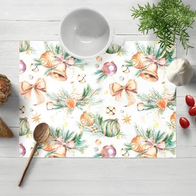 Biante Vianočné dekoračné prestieranie na stôl PML-039 Banky a zvončeky 30x40 cm