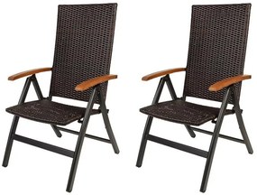 Livarno home Skladacie kreslo Valencia, hnedé, 2 kusy  (100386832)