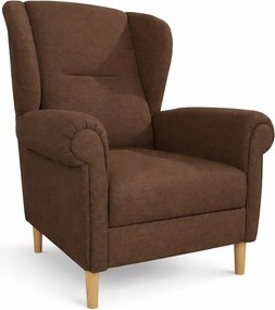 Tmavohnedé kreslo ušiak Swan – Ropez