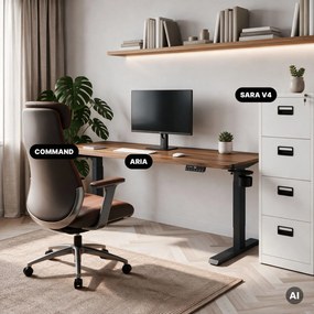 Elektrický stôl s reguláciou výšky ergonomický antracitový/orech,1600x800 mm: ARIA