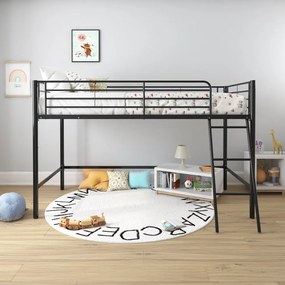 Čierna vyvýšená detská posteľ 90x200 cm Jodie – Støraa