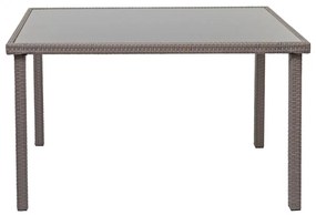 Záhradný stôl HWC-G19, polyratan,120x75cm - sivý