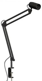 JUST LIGHT. 14773-18 - Stolná lampa s klipom TURN ME 1xE27/60W/230V čierna