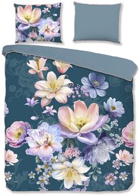 Modré obliečky na dvojlôžko/predĺžené z bavlneného saténu 200x220 cm Mirery – Descanso