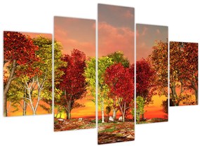 Obraz - Farebné stromy (150x105 cm)