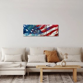 Obraz - Vlajka USA (s hodinami) (90x30 cm)