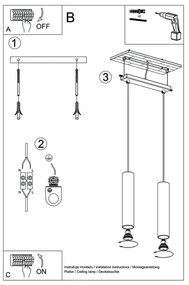 Sollux SL.0328 - Luster na lanku LAGOS 2 2xGU10/10W/230V čierna