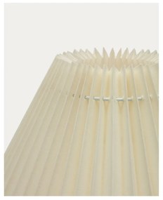 Béžová/v prírodnej farbe stolová lampa z kaučukového dreva s textilným tienidlom (výška 33 cm) Benicarlo – Kave Home