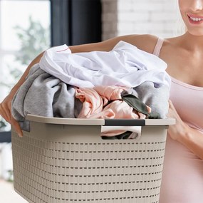Kôš na čistú bielizeň COUNTRY cappuccino, 40 l