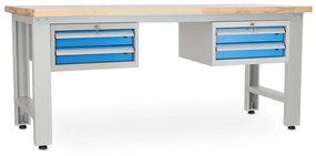 Dielenský stôl Solid OAK-22, 210 cm, 2 závesné boxy, dub